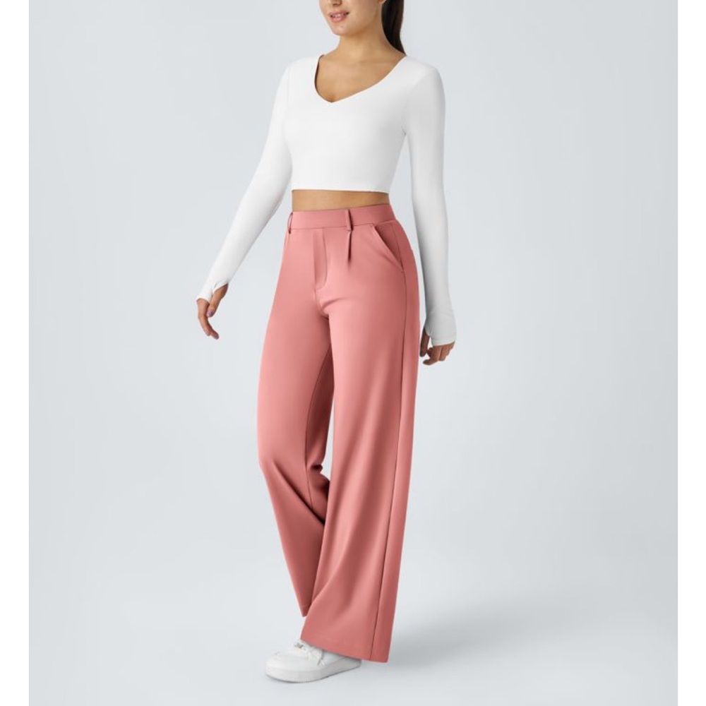 NWT Halara DayStretch High Waisted Pocket Straight Leg Work Pants